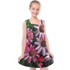 Pink Asters Kids  Cross Back Dress by okhismakingart