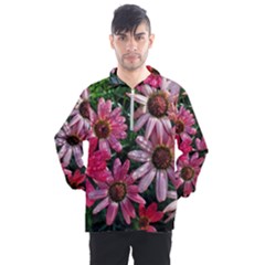 Pink Asters Men s Half Zip Pullover by okhismakingart