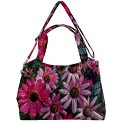 Pink Asters Double Compartment Shoulder Bag by okhismakingart