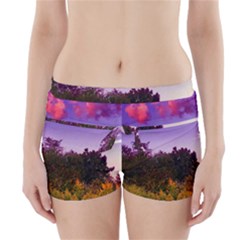 Purple Afternoon Boyleg Bikini Wrap Bottoms by okhismakingart