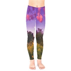 Purple Afternoon Kids  Legging by okhismakingart