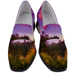 Purple Afternoon Women s Chunky Heel Loafers by okhismakingart