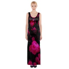 Bunches Of Roses Maxi Thigh Split Dress by okhismakingart