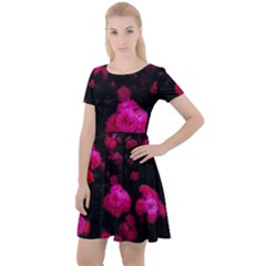 Bunches Of Roses Cap Sleeve Velour Dress 