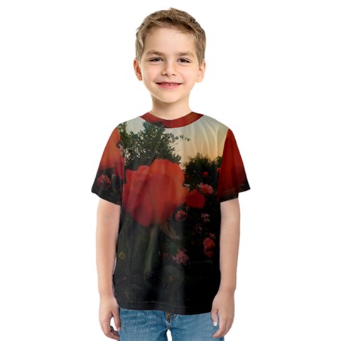 Rose Landscape Kids  Sport Mesh Tee by okhismakingart