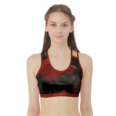 Rose Landscape Sports Bra With Border by okhismakingart