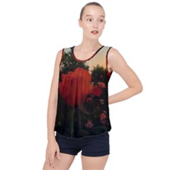 Rose Landscape Bubble Hem Chiffon Tank Top by okhismakingart