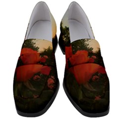 Rose Landscape Women s Chunky Heel Loafers by okhismakingart