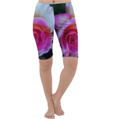 Spiral Rose Cropped Leggings  by okhismakingart