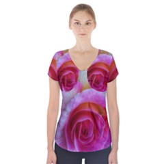 Spiral Rose Short Sleeve Front Detail Top by okhismakingart