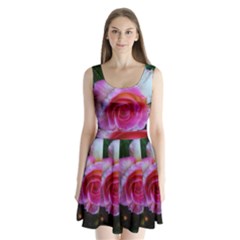 Spiral Rose Split Back Mini Dress  by okhismakingart