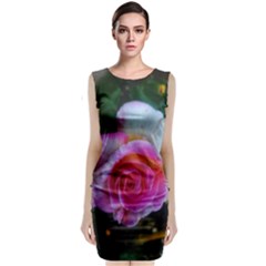 Spiral Rose Sleeveless Velvet Midi Dress by okhismakingart