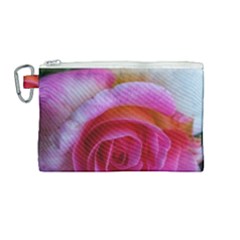 Spiral Rose Canvas Cosmetic Bag (medium) by okhismakingart