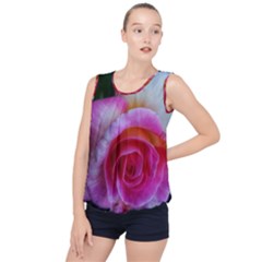 Spiral Rose Bubble Hem Chiffon Tank Top by okhismakingart