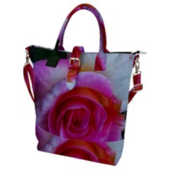 Spiral Rose Buckle Top Tote Bag by okhismakingart