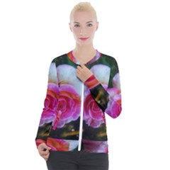 Spiral Rose Casual Zip Up Jacket