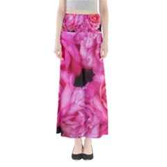 Pink Roses Full Length Maxi Skirt by okhismakingart