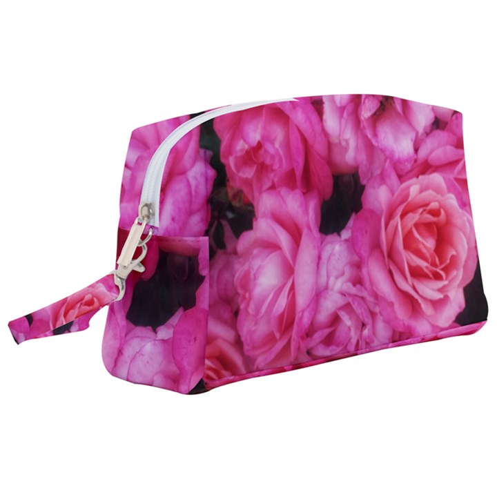 Pink Roses Wristlet Pouch Bag (Large)