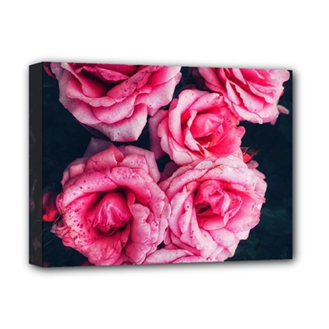 Pink Roses Ii Deluxe Canvas 16  X 12  (stretched)  by okhismakingart