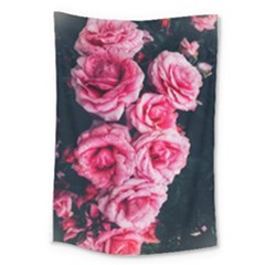 Pink Roses Ii Large Tapestry by okhismakingart