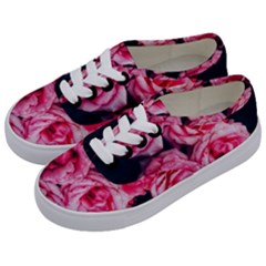 Pink Roses Ii Kids  Classic Low Top Sneakers by okhismakingart