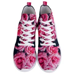 Pink Roses Ii Men s Lightweight High Top Sneakers by okhismakingart