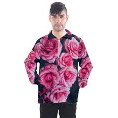 Pink Roses Ii Men s Half Zip Pullover