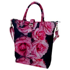 Pink Roses Ii Buckle Top Tote Bag by okhismakingart