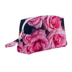 Pink Roses Ii Wristlet Pouch Bag (medium)