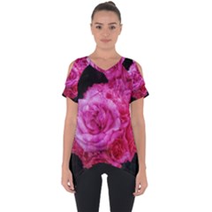 Bunches Of Roses (close Up) Cut Out Side Drop Tee by okhismakingart