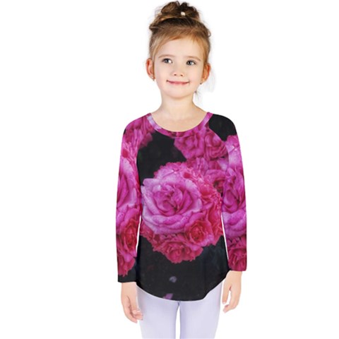 Bunches Of Roses (close Up) Kids  Long Sleeve Tee by okhismakingart