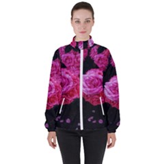 Bunches Of Roses (close Up) Women s High Neck Windbreaker by okhismakingart