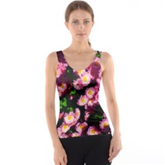 Pink Flower Bushes Tank Top by okhismakingart