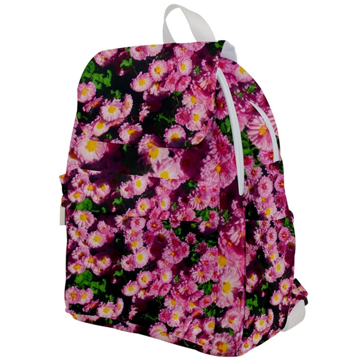 Pink Flower Bushes Top Flap Backpack