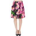 Pink Flower Bushes Velvet High Waist Skirt View1