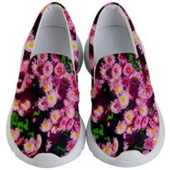 Pink Flower Bushes Kids  Lightweight Slip Ons by okhismakingart