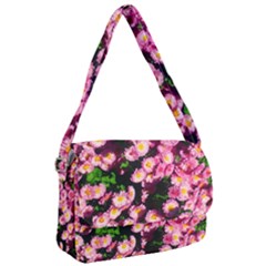 Pink Flower Bushes Courier Bag by okhismakingart