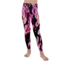 Pink Flower Bushes Kids  Lightweight Velour Leggings View1