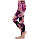 Pink Flower Bushes Kids  Lightweight Velour Leggings View2