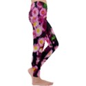 Pink Flower Bushes Kids  Lightweight Velour Leggings View3