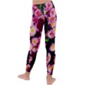 Pink Flower Bushes Kids  Lightweight Velour Leggings View4