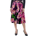 Pink Flower Bushes Classic Velour Midi Skirt  View1