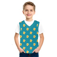 Toast With Cheese Pattern Turquoise Green Background Retro Funny Food Kids  Sportswear