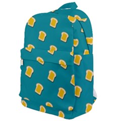 Toast With Cheese Pattern Turquoise Green Background Retro Funny Food Classic Backpack by genx