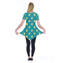 Toast With Cheese Pattern Turquoise Green Background Retro funny food Short Sleeve Tunic  View2