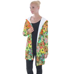 Colorful Shapes         Longline Hooded Cardigan by LalyLauraFLM