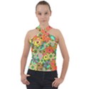 Colorful shapes          Cross Neck Velour Top View1