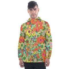 Colorful Shapes         Men s Front Pocket Pullover Windbreaker