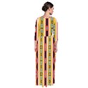 Rhombus and stripes             Quarter Sleeve Maxi Dress View2