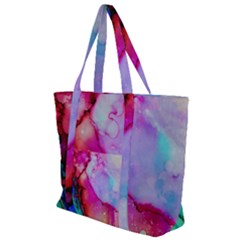 Red Purple Green Ink        Zip Up Canvas Bag